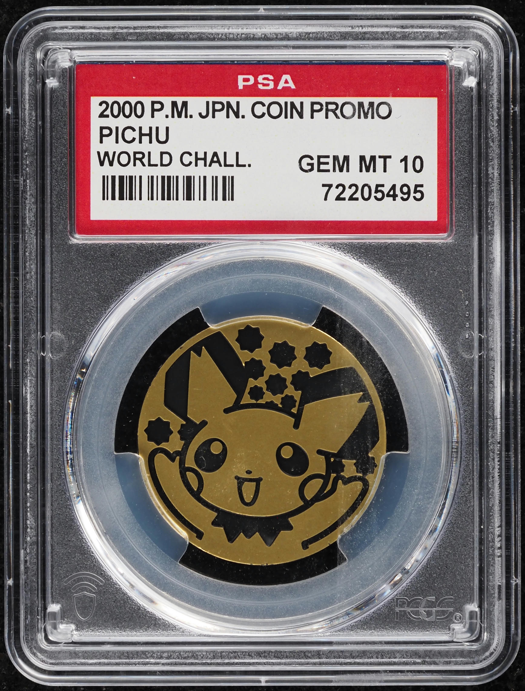 2000 Pokemon Japanese Coin Promo World Challenge Pichu PSA 10 GEM