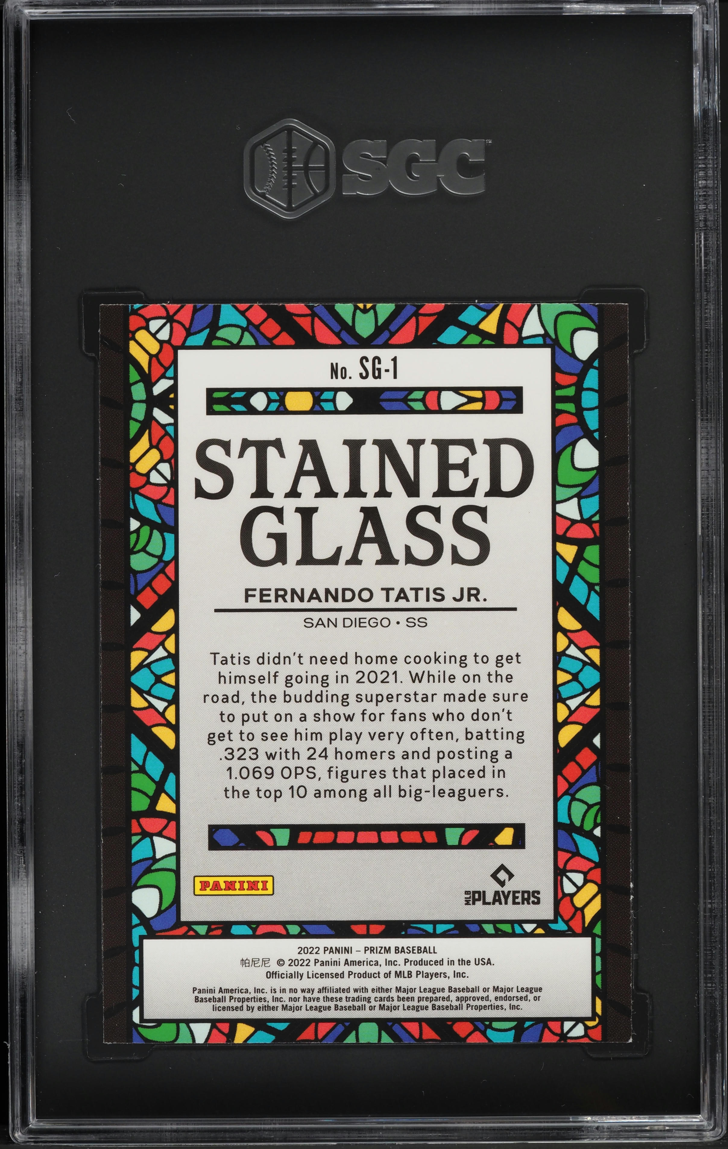 2022 Panini Prizm Stained Glass Fernando Tatis Jr. #SG-1 SGC 10 GEM MINT
