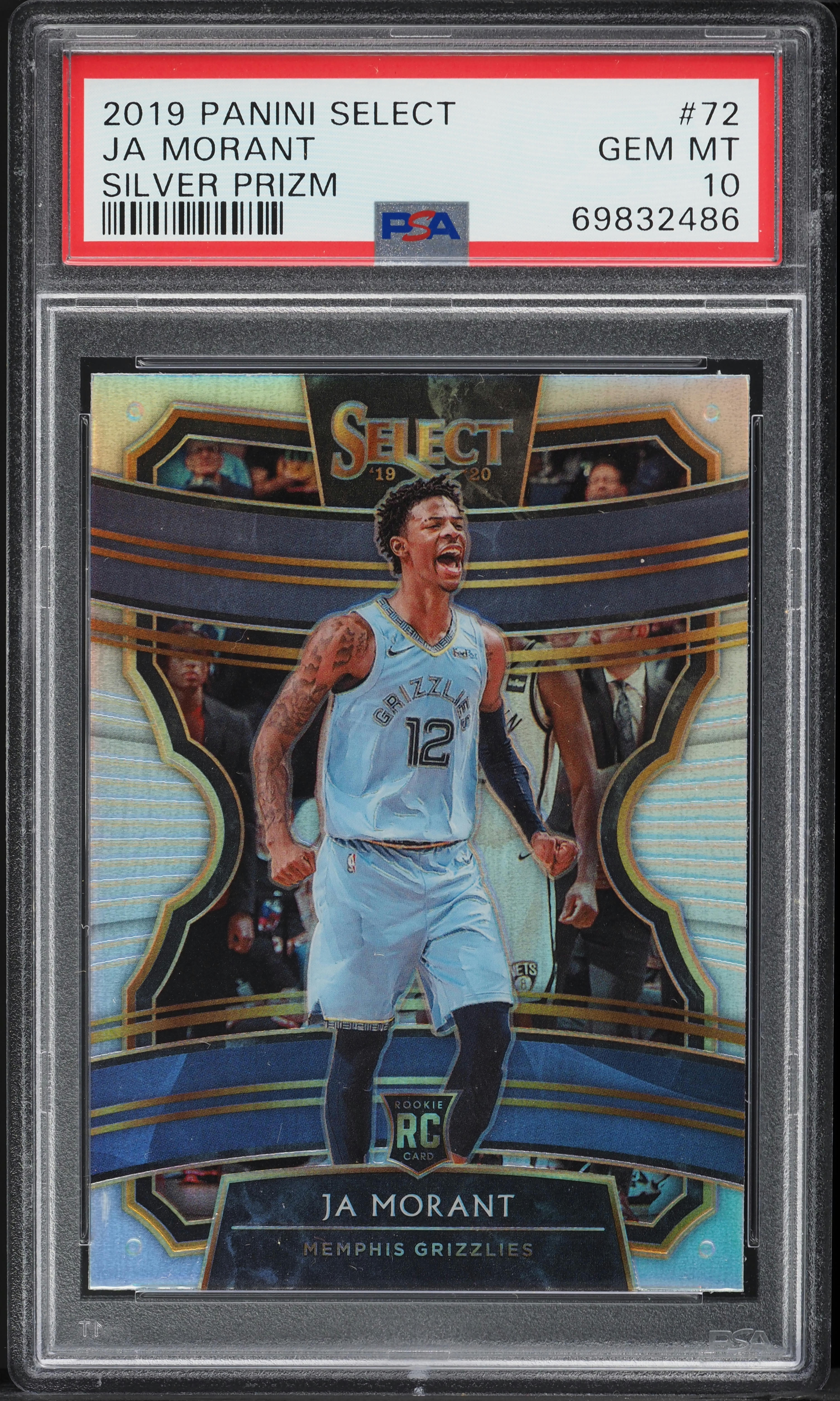 2019 Select Silver Prizm Ja Morant ROOKIE #72 PSA 10 GEM MINT on