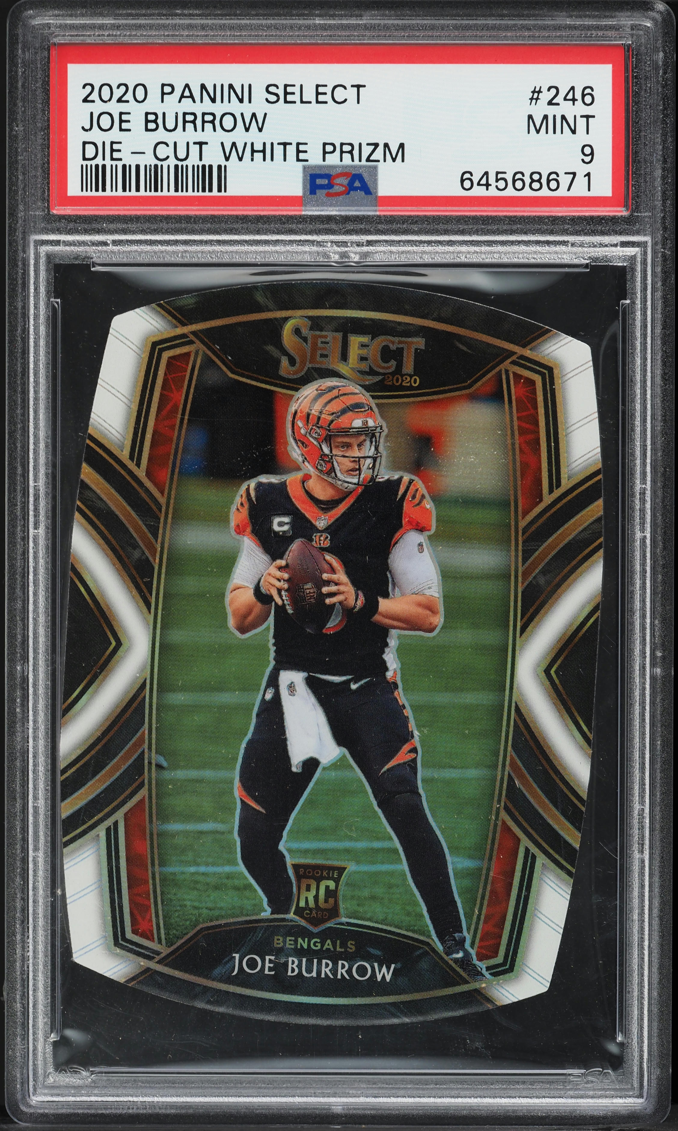 2020 Select Club Level White Prizm Die-Cut Joe Burrow ROOKIE #246 PSA 9 MINT
