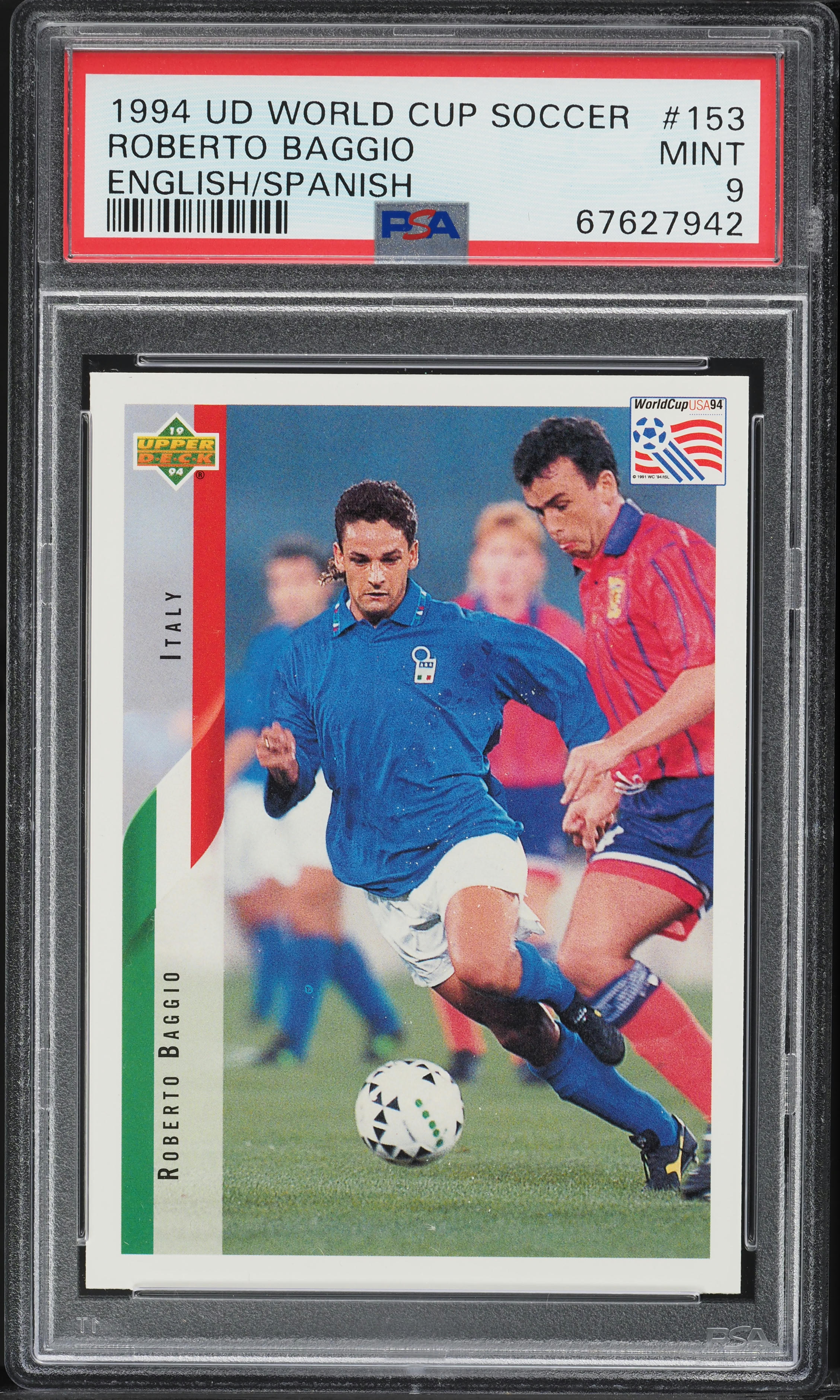1994 Upper Deck World Cup English Spanish Roberto Baggio #153 PSA