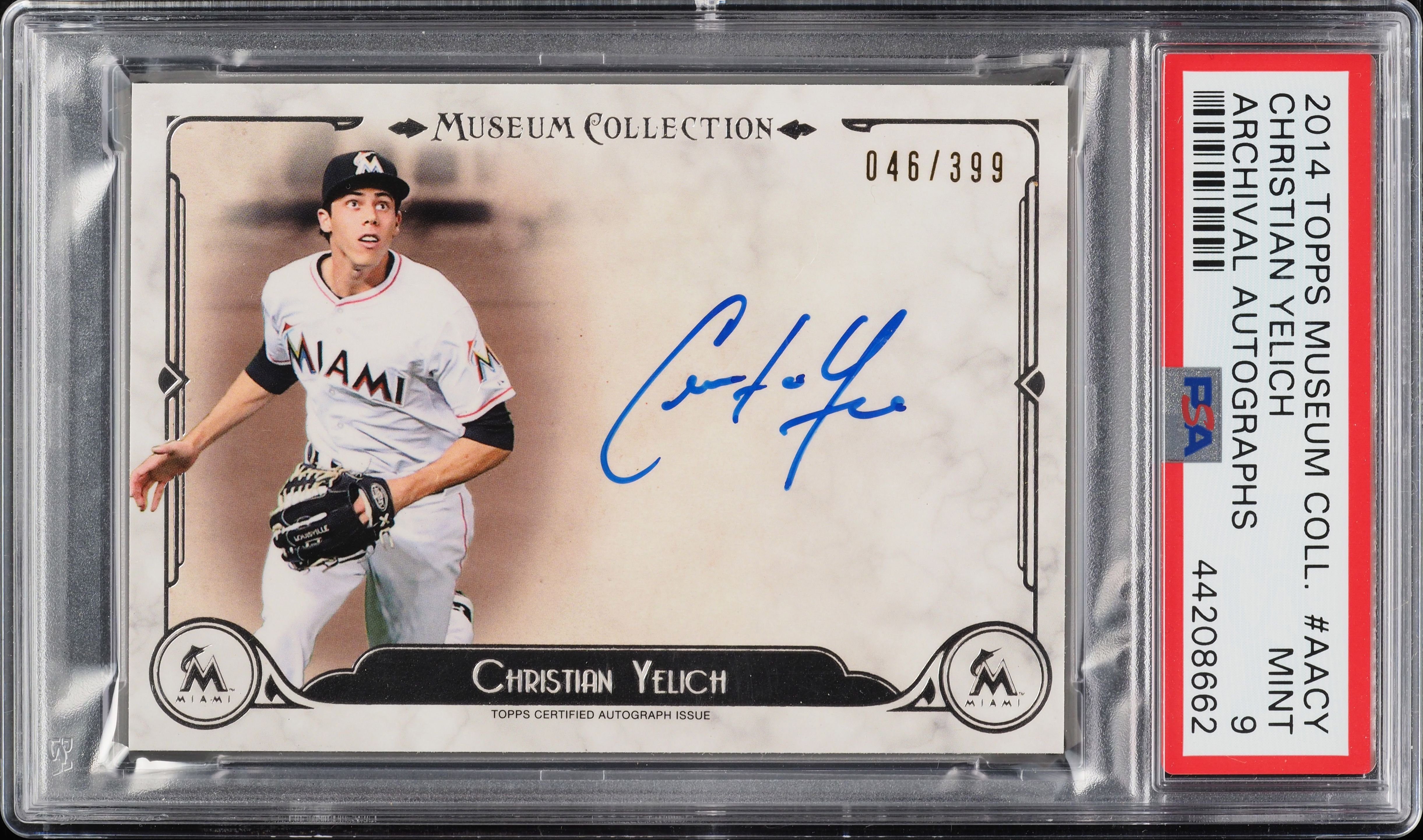 2014 Topps Museum Collection Archival Christian Yelich AUTO /399 