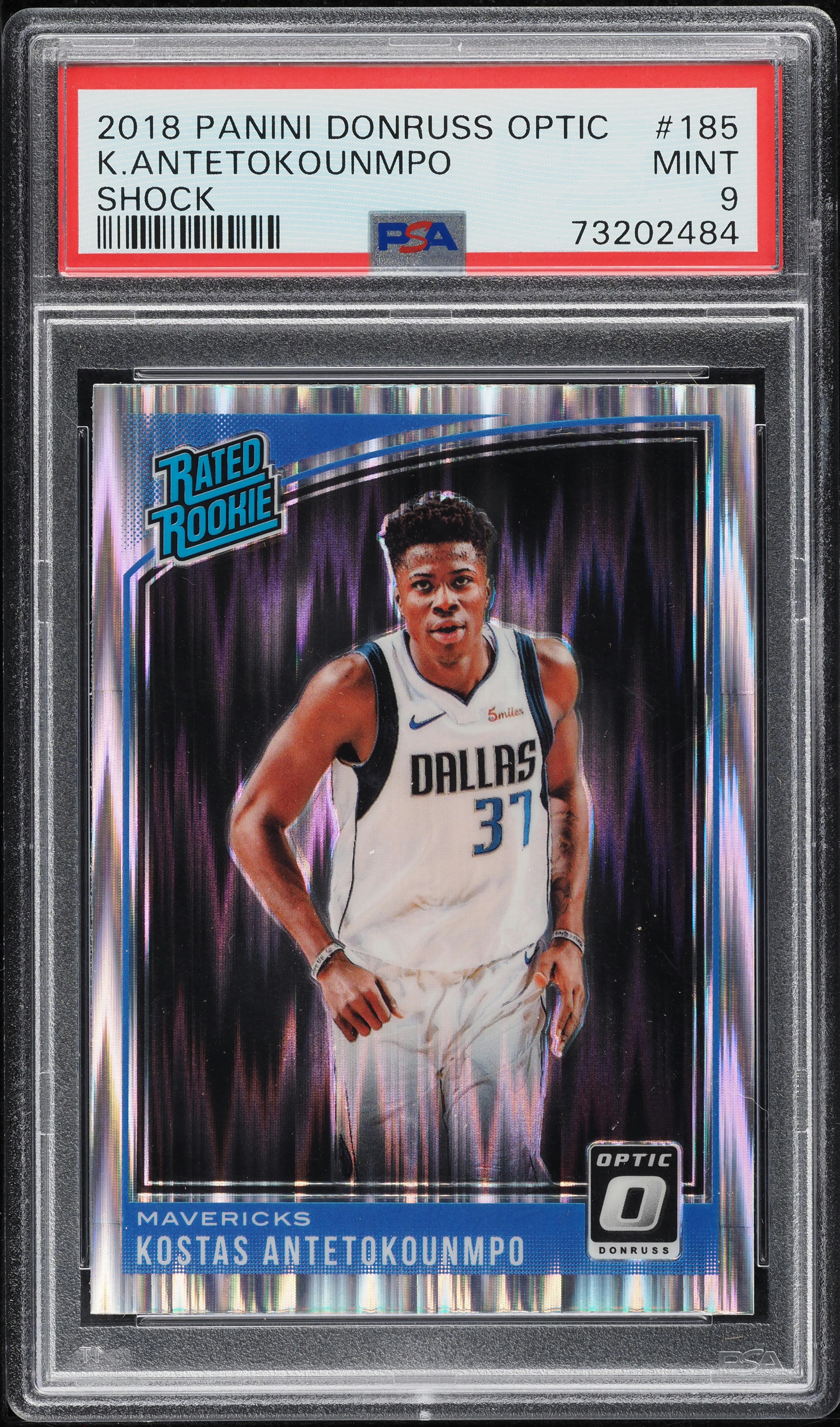 2018 Donruss Optic Shock Kostas Antetokounmpo ROOKIE #185 PSA 9 MINT