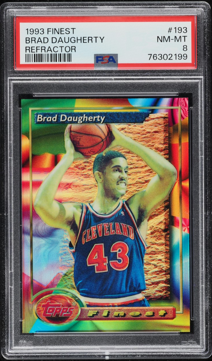 1993 Finest Refractor Brad Daugherty #193 PSA 8 NM-MT