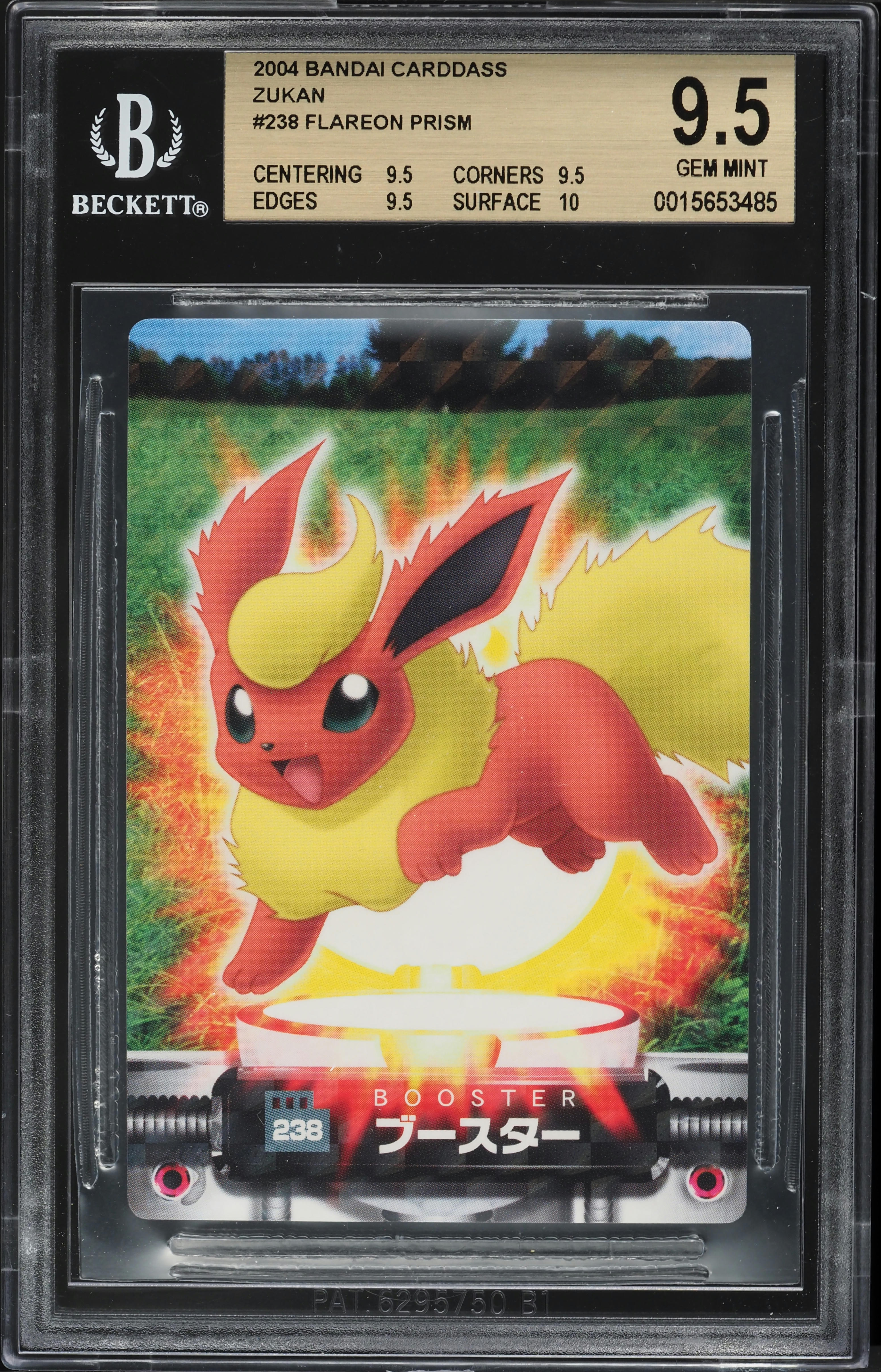 2004 Pokemon Japanese Bandai Carddass Zukan Prism Flareon #238 BGS