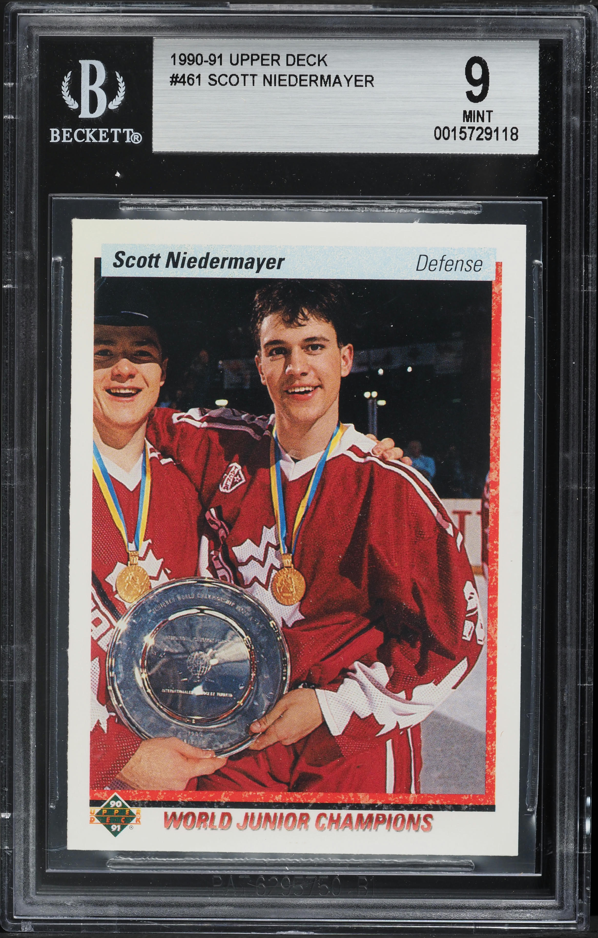 1990 Upper Deck Hockey Scott Niedermayer ROOKIE #461 BGS 9 MINT