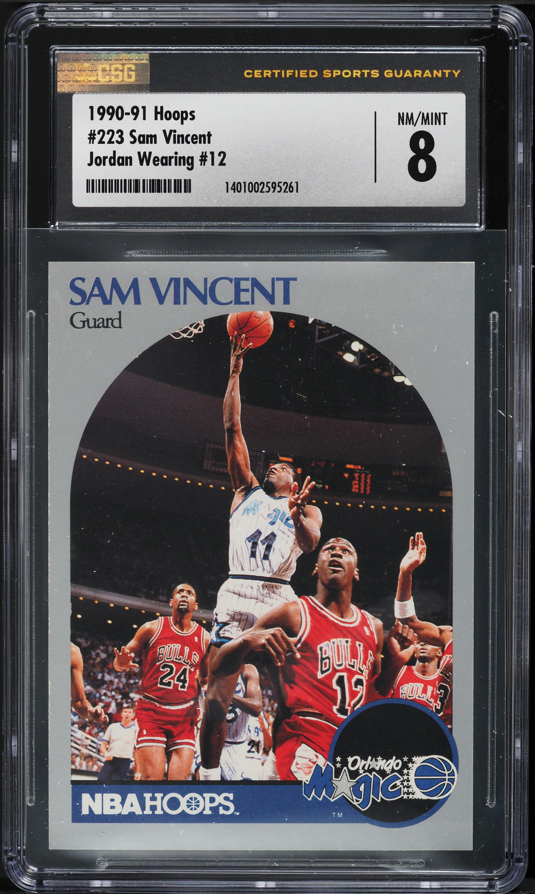 1990 Hoops Sam Vincent w/ Michael Jordan #223 CSG 8 NM-MT