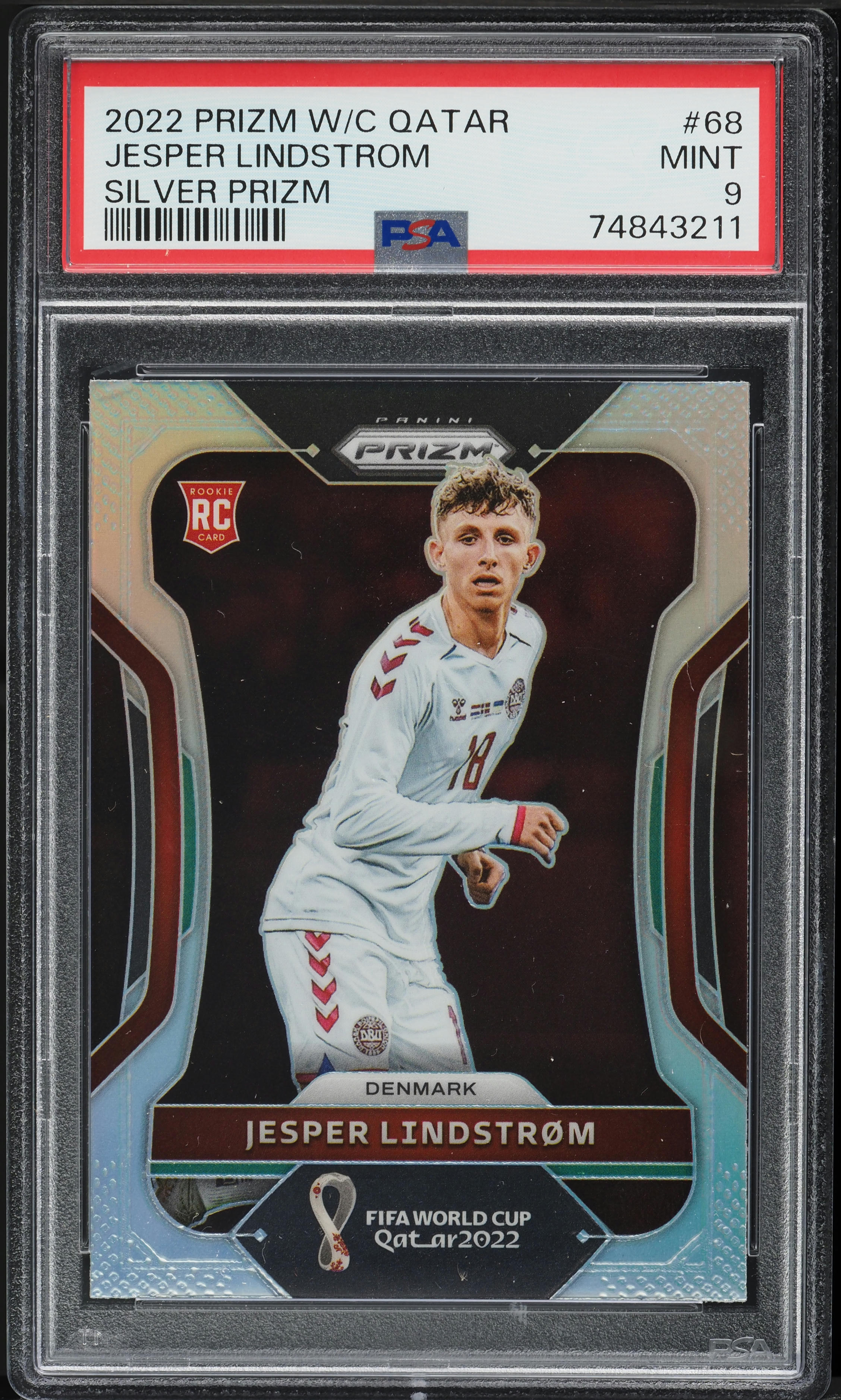 2022 Panini Prizm World Cup Qatar Silver Jesper Lindstrom ROOKIE #68 PSA 9 MINT