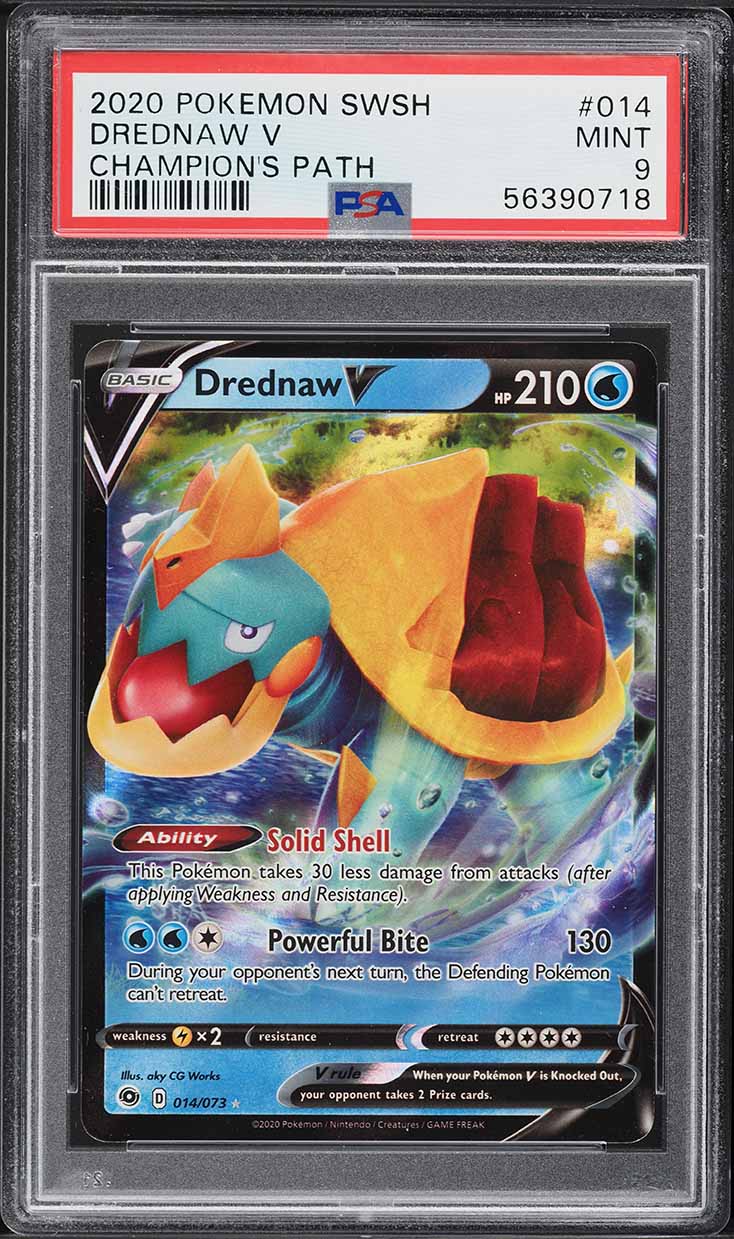2020 Pokemon Sword & Shield Champion's Path Drednaw V #14 PSA 9 MINT