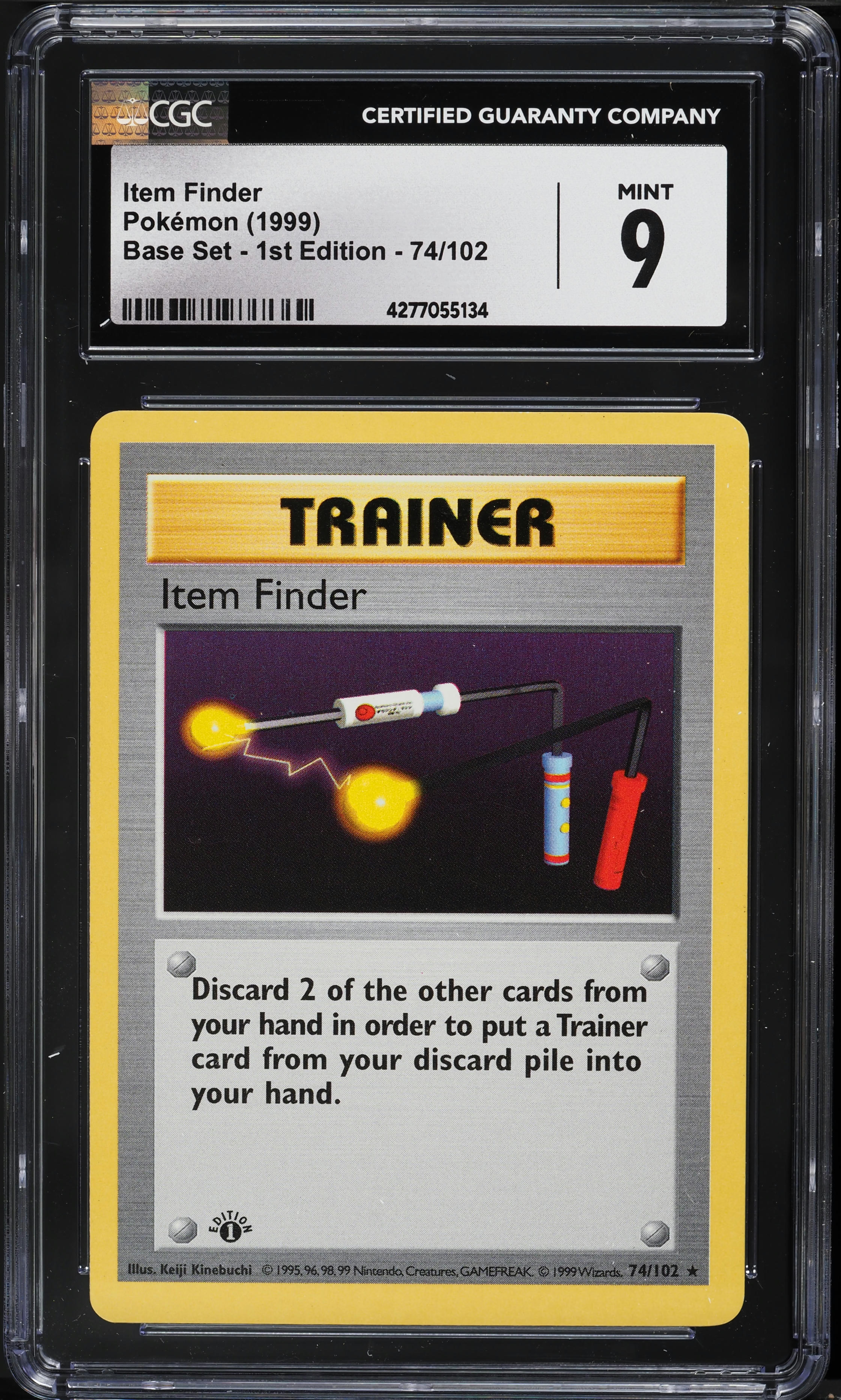 1999 Pokemon Base Set Shadowless 1st Edition Item Finder #74 CGC 9 MINT