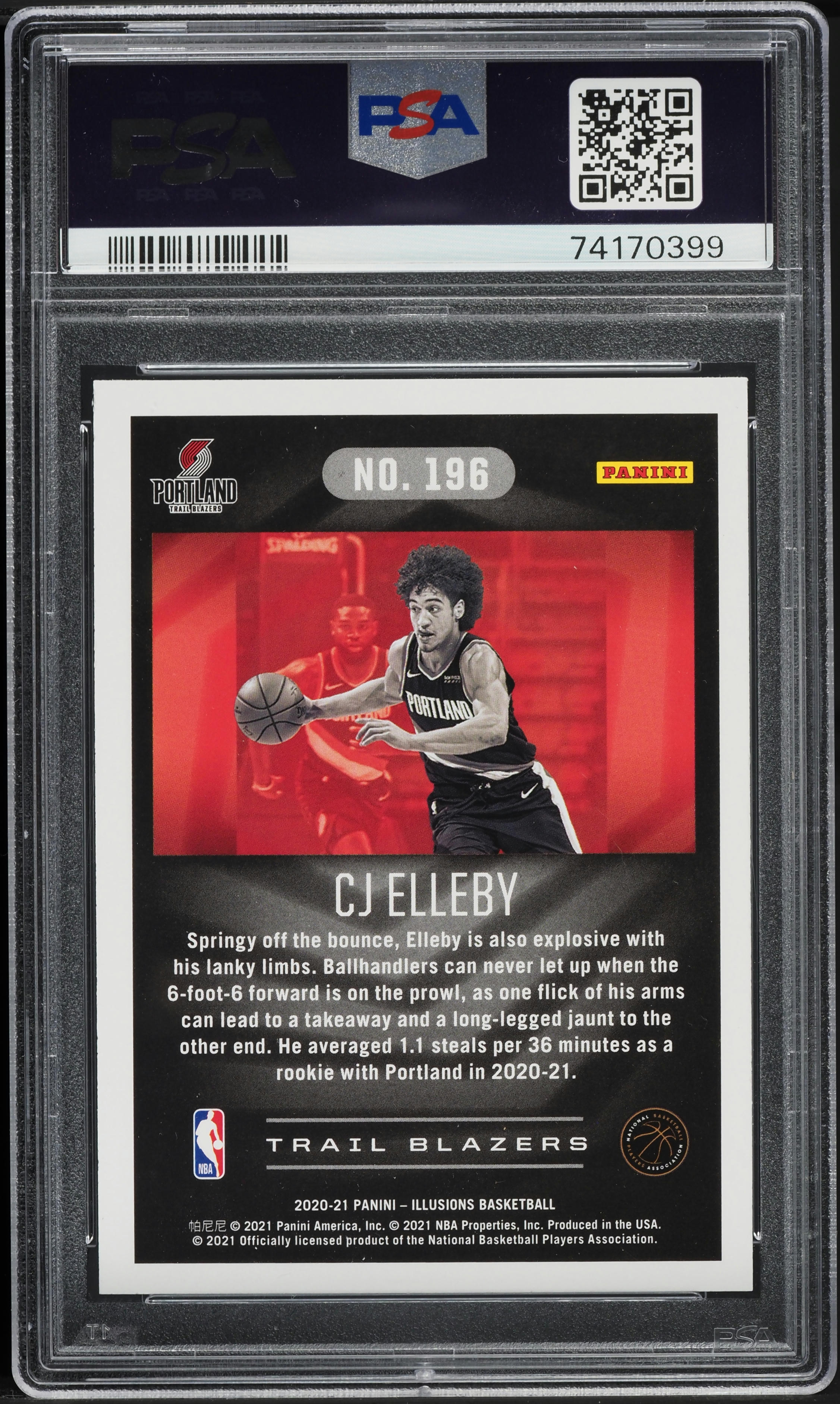 2020 Panini Illusions CJ Elleby ROOKIE #196 PSA 10 GEM MINT