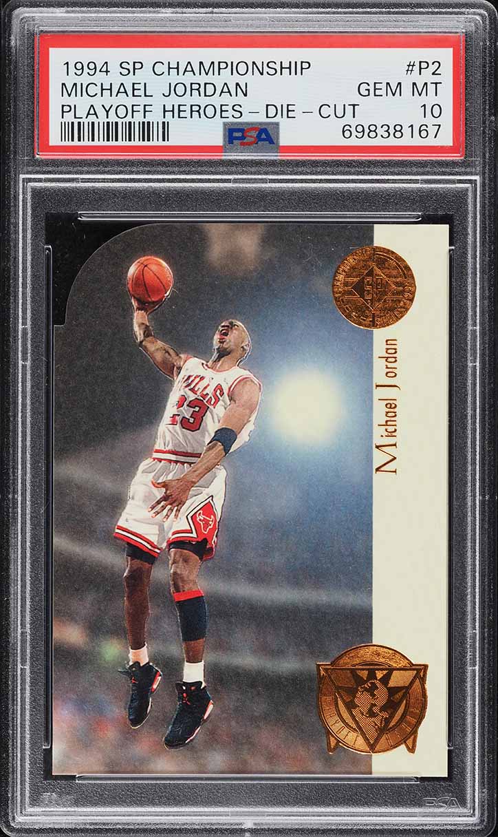 1994 SP Championship Playoff Heroes Die-Cut Michael Jordan #P2 PSA 10 GEM MINT
