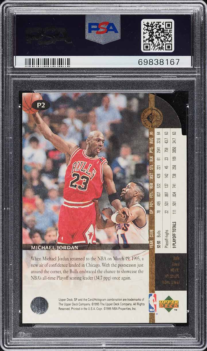 1994 SP Championship Playoff Heroes Die-Cut Michael Jordan #P2 PSA 10 GEM MINT