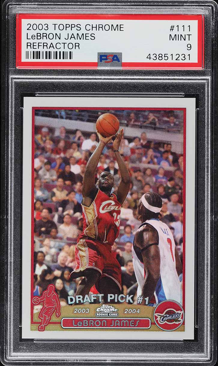 2003 Topps Chrome Refractor LeBron James ROOKIE #111 PSA 9 MINT on