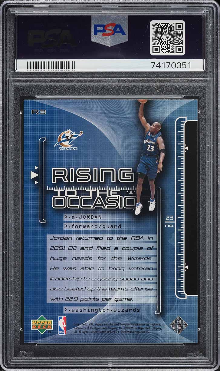 2002 Upper Deck MVP Rising To The Occasion Michael Jordan #R3 PSA