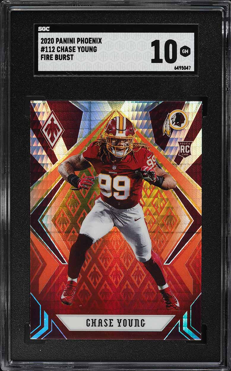 2020 Panini Phoenix Fire Burst Chase Young ROOKIE #112 SGC 10 GEM MINT