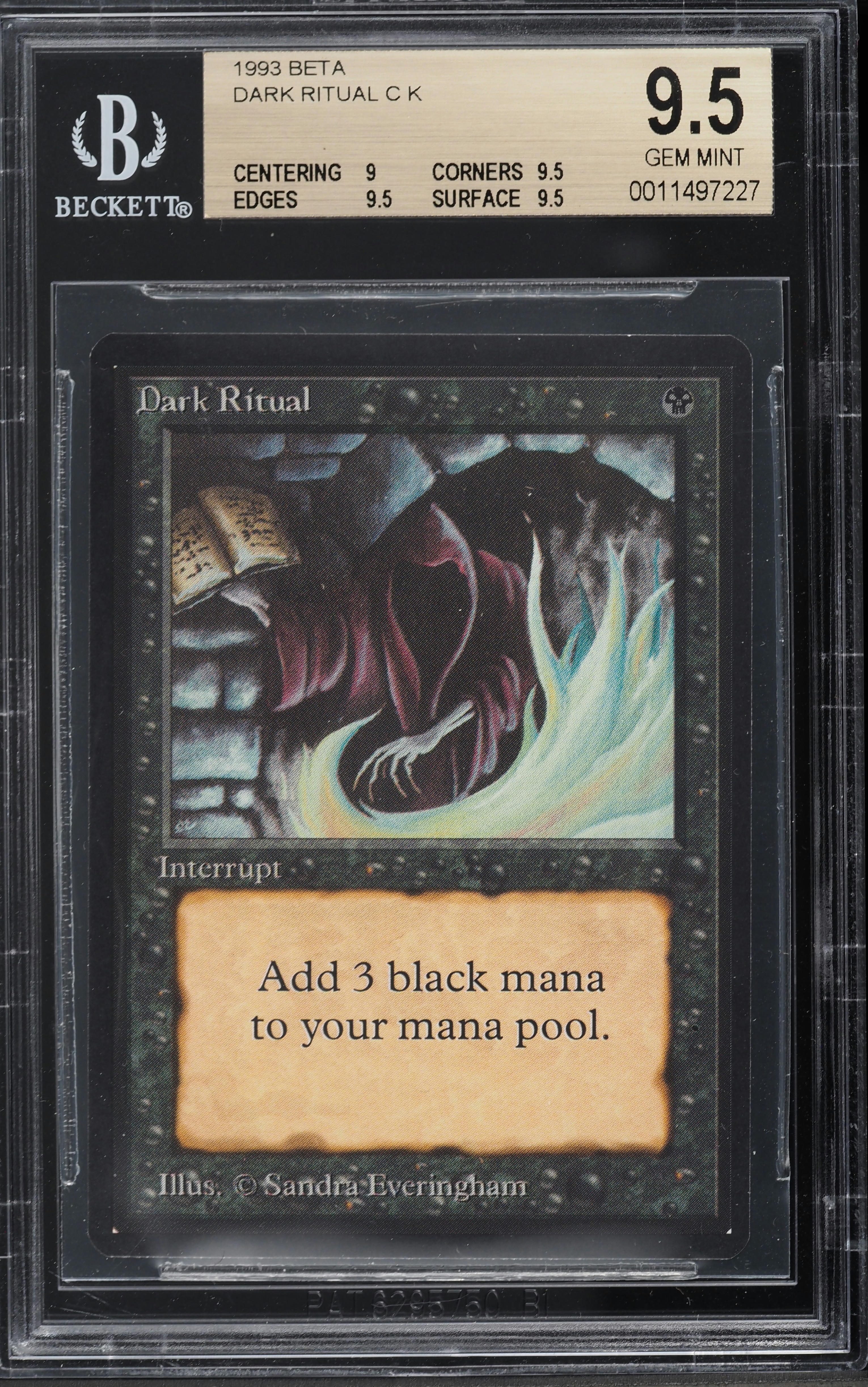 1993 Magic The Gathering MTG Beta Dark Ritual BGS 9.5 GEM MINT on