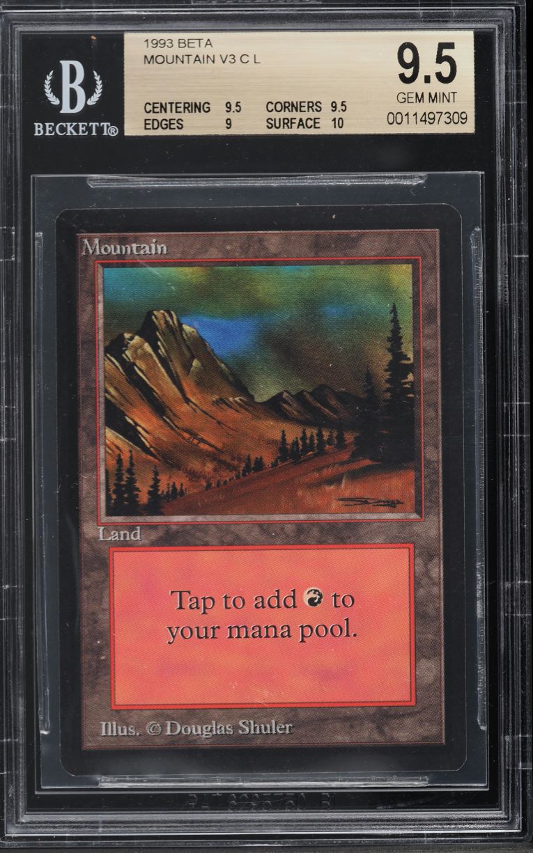 1993 Magic The Gathering MTG Beta Mountain BGS 9.5 GEM MINT