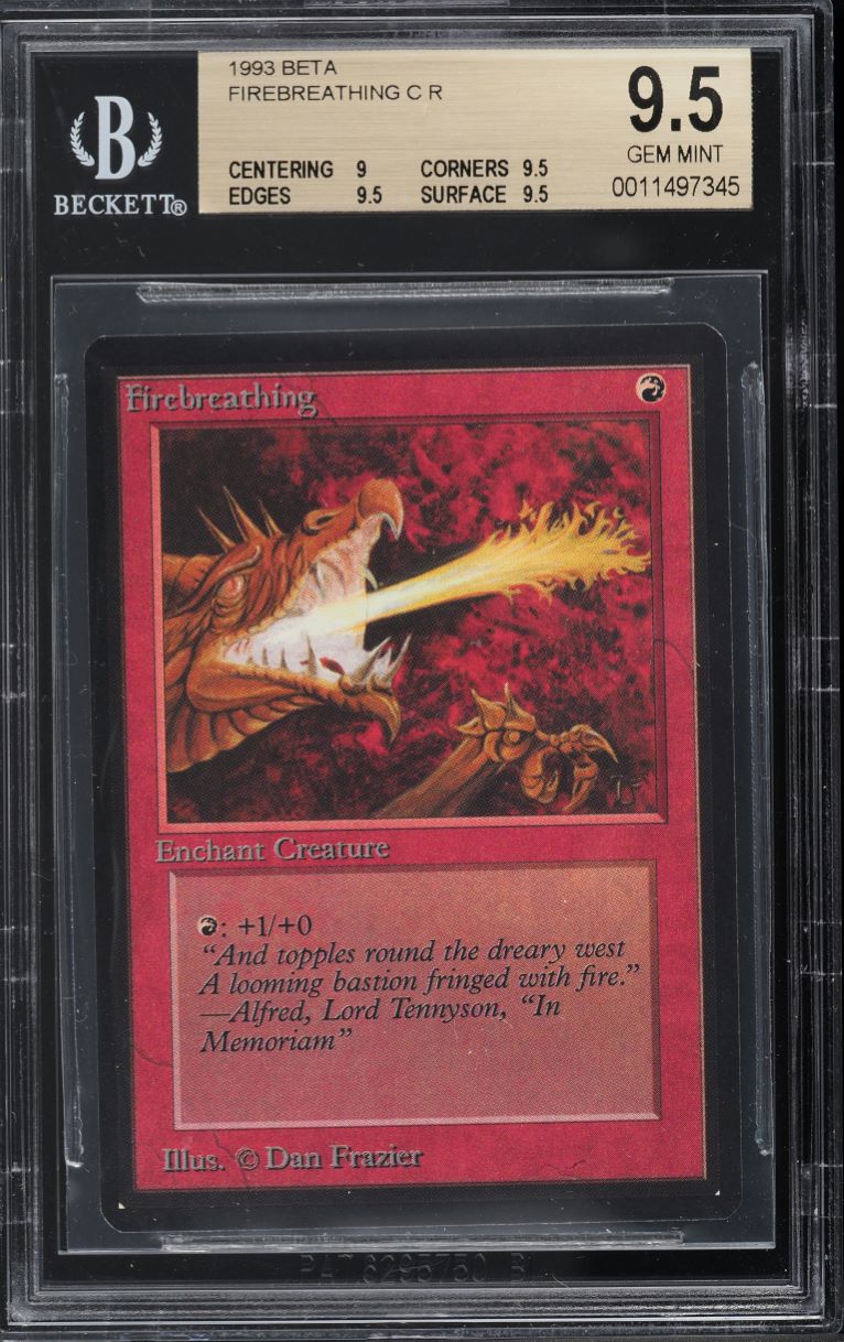 1993 Magic The Gathering MTG Beta Firebreathing C R BGS 9.5 GEM MINT