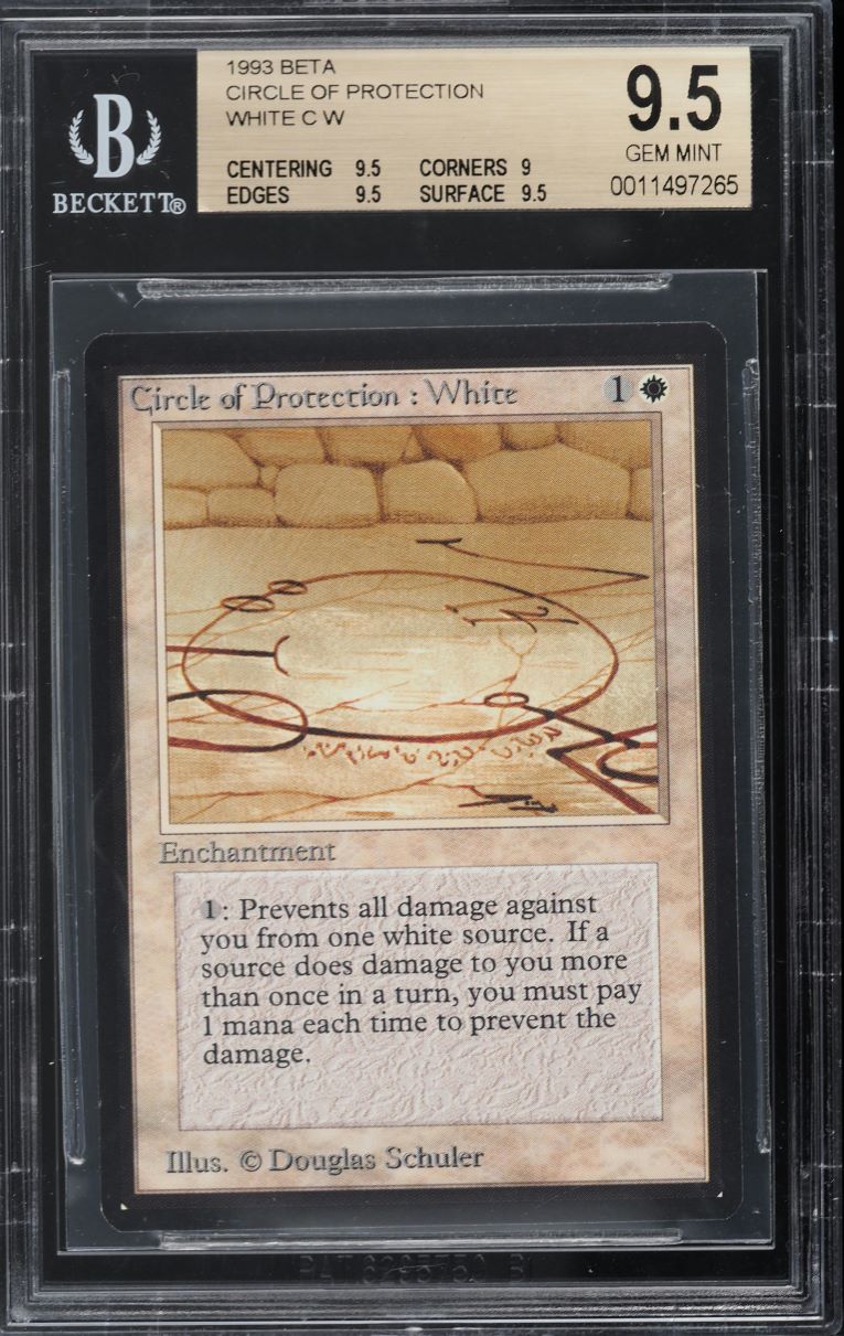 1993 Magic The Gathering MTG Beta Circle Of Protection White C W BGS 9.5 GEM