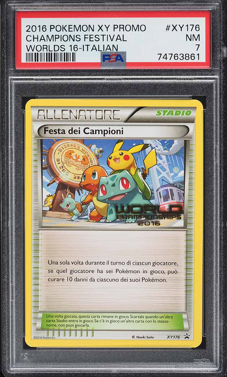 2016 Pokemon Italian XY Black Star Promo Champions Festival #XY176 PSA 7 NRMT