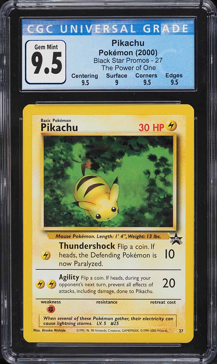 2000 Pokemon Japanese Meiji Promo Gold Foil Pikachu PSA 9 MINT on