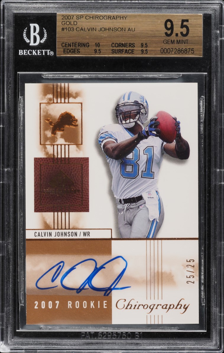 2007 SP Chirography Gold Calvin Johnson ROOKIE AUTO 25/25 #103 BGS 9.5 GEM MINT