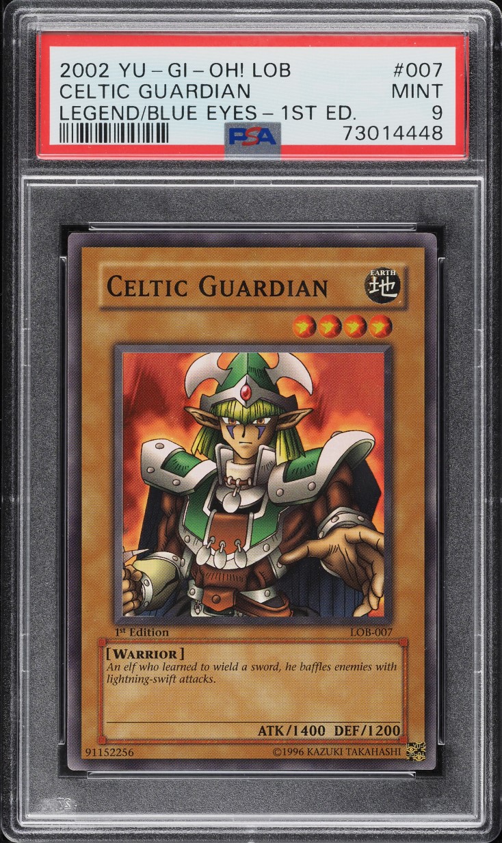 2002 Yu-Gi-Oh! Legend Of Blue Eyes 1st Edition Celtic Guardian #LOB-007 PSA 9