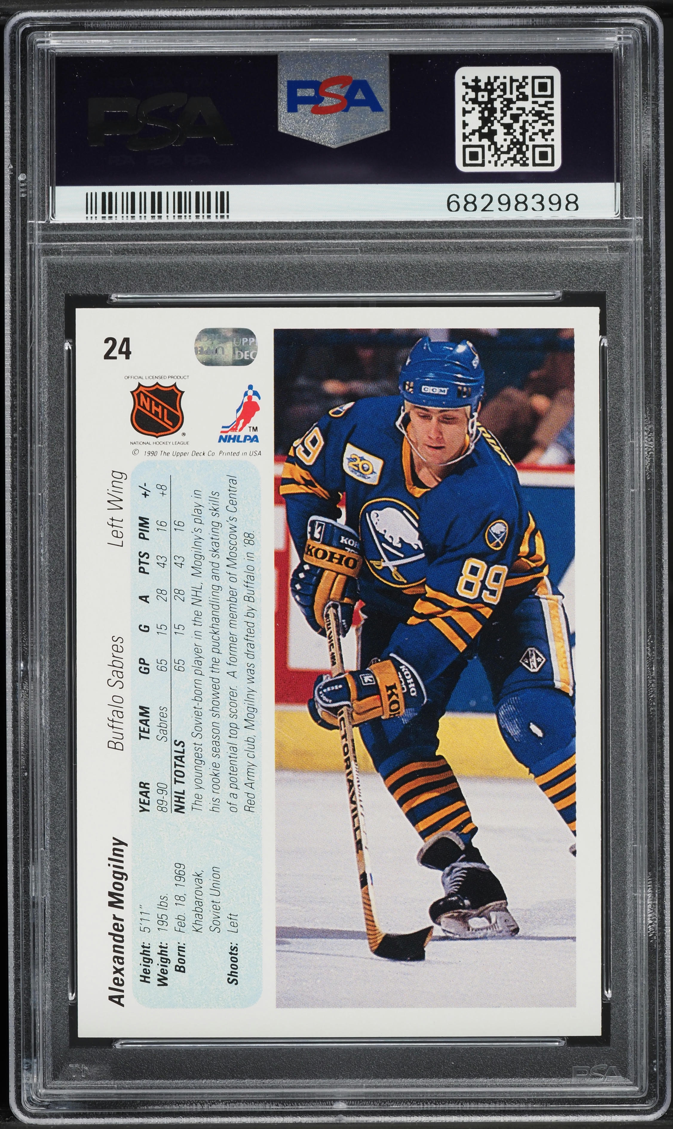 1990 Upper Deck Hockey Alexander Mogilny ROOKIE #24 PSA 9 MINT