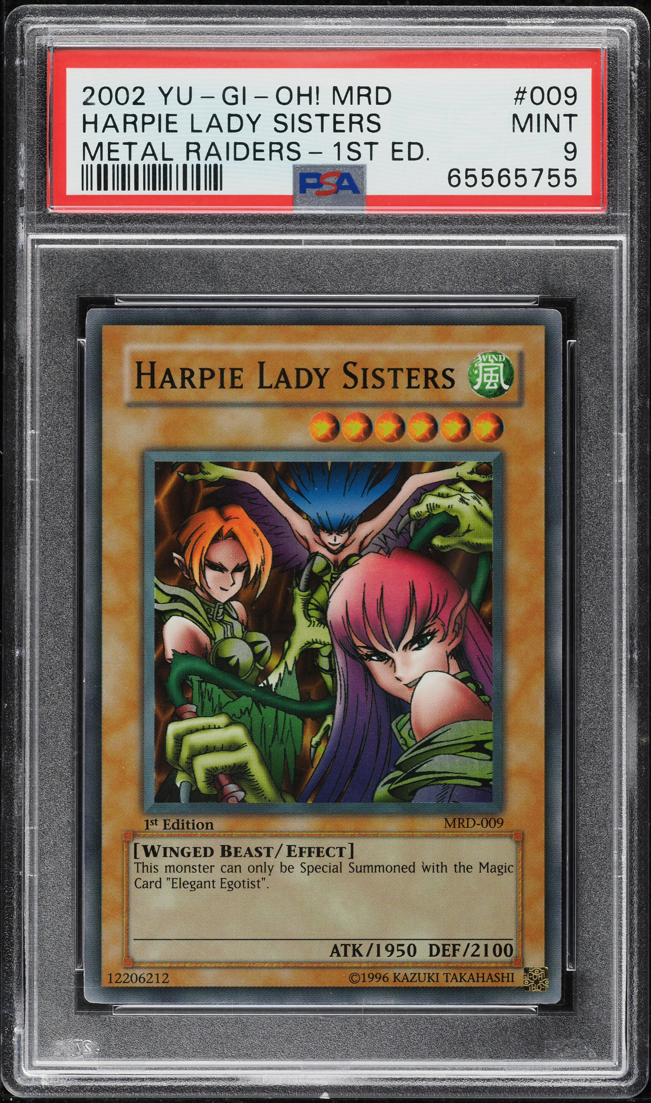 2002 Yu-Gi-Oh! Metal Raiders 1st Edition Harpie Lady Sisters #MRD-009 PSA 9  MINT on Fanatics Collect