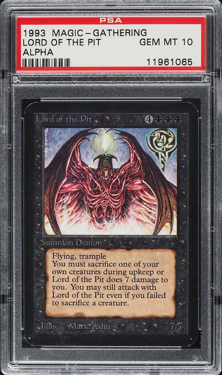 1993 Magic The Gathering MTG Alpha Lord Of The Pit PSA 10 GEM MINT