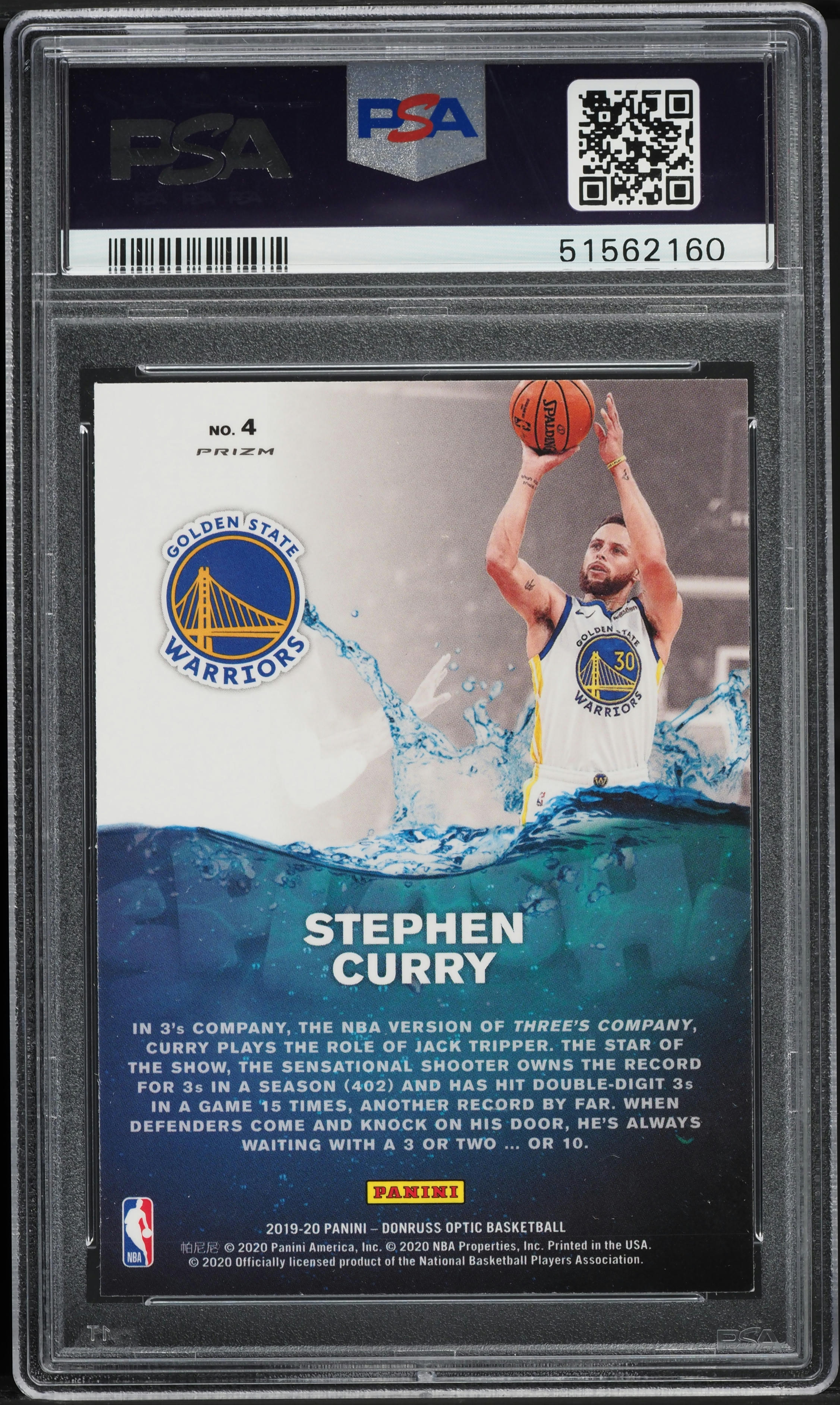 その他 2019 Optic NBA Stephen Curry PSA 10 2019 Donruss Optic Splash! Holo Stephen Curry #4 PSA 10 GEM MINT