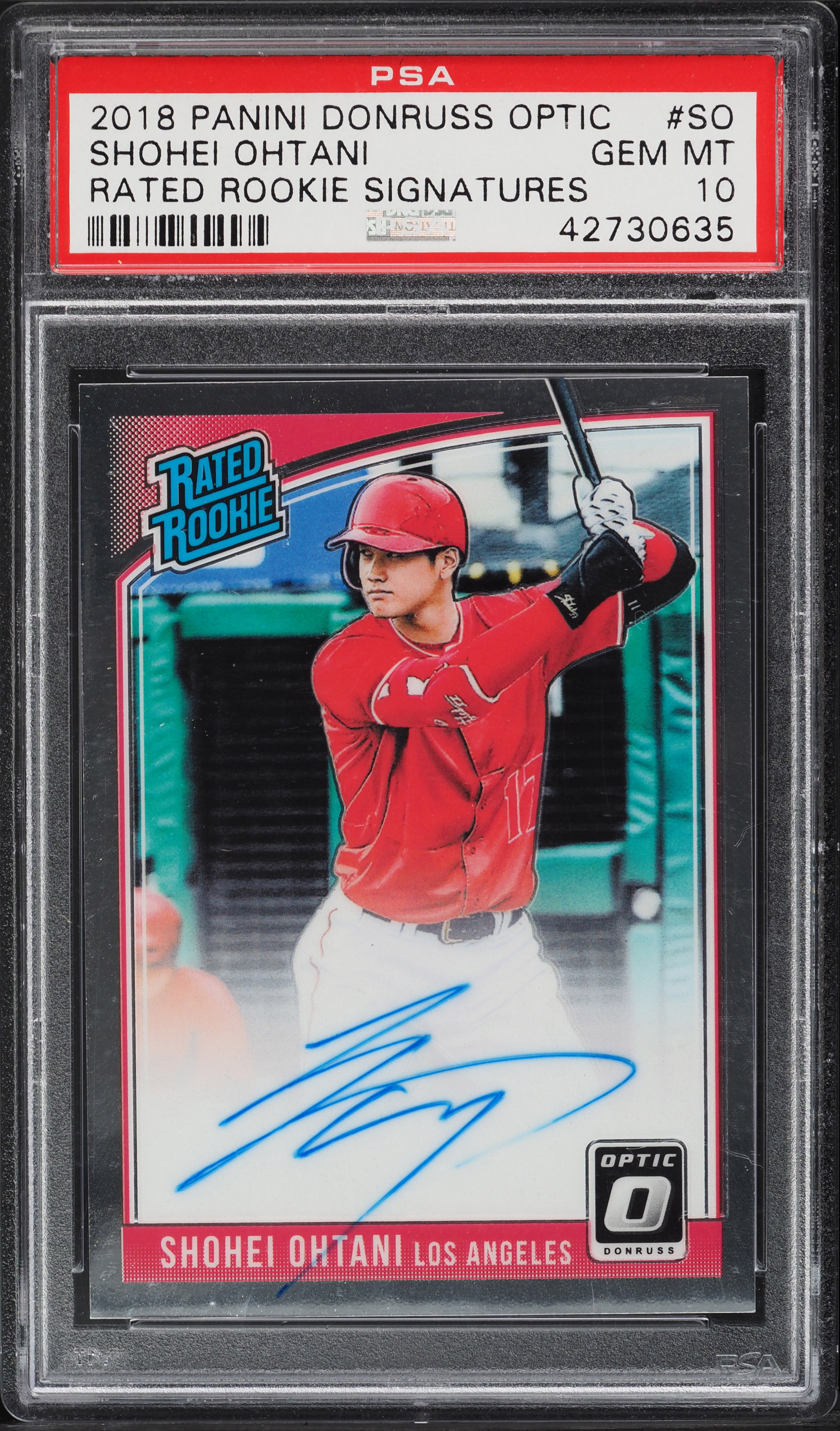 2018 Donruss Optic Signature Shohei Ohtani ROOKIE AUTO #SO PSA 10 
