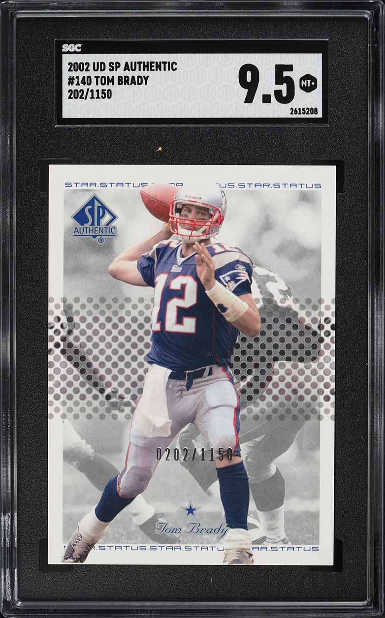 2002 SP Authentic Tom Brady /1150 #140 SGC 9.5 MINT+