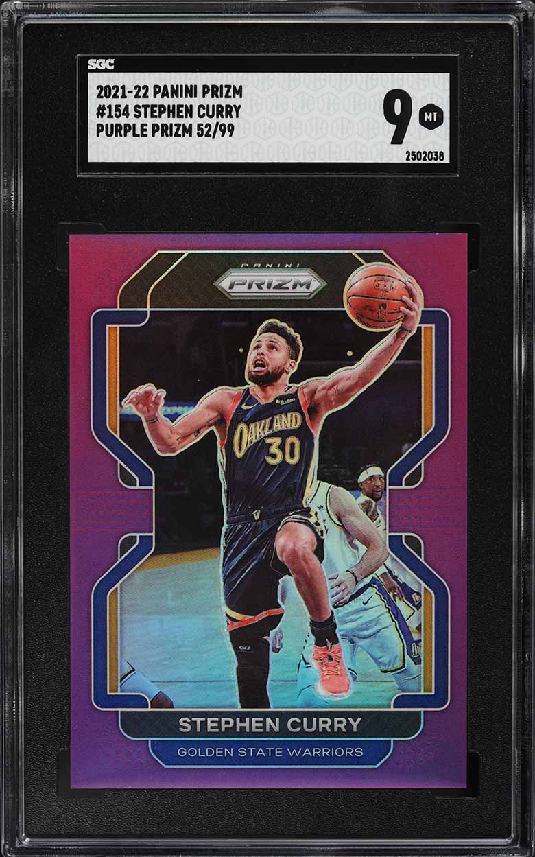 2021 Panini Prizm Purple Stephen Curry /99 #154 SGC 9 MINT on