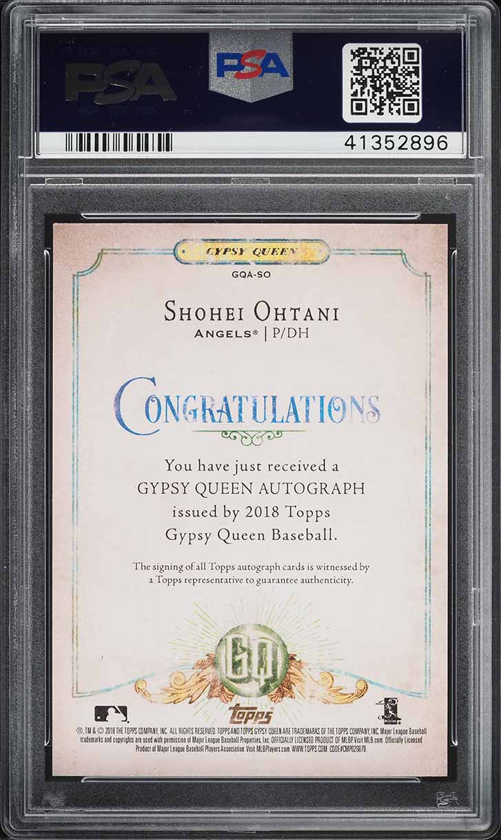 2018 Topps Gypsy Queen Shohei Ohtani ROOKIE AUTO #GQASO PSA 10 GEM