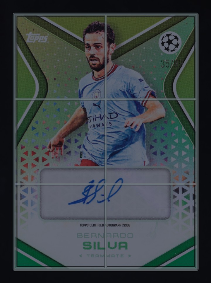 2022 Topps Jack Grealish Platinum UEFA Green Bernardo Silva AUTO
