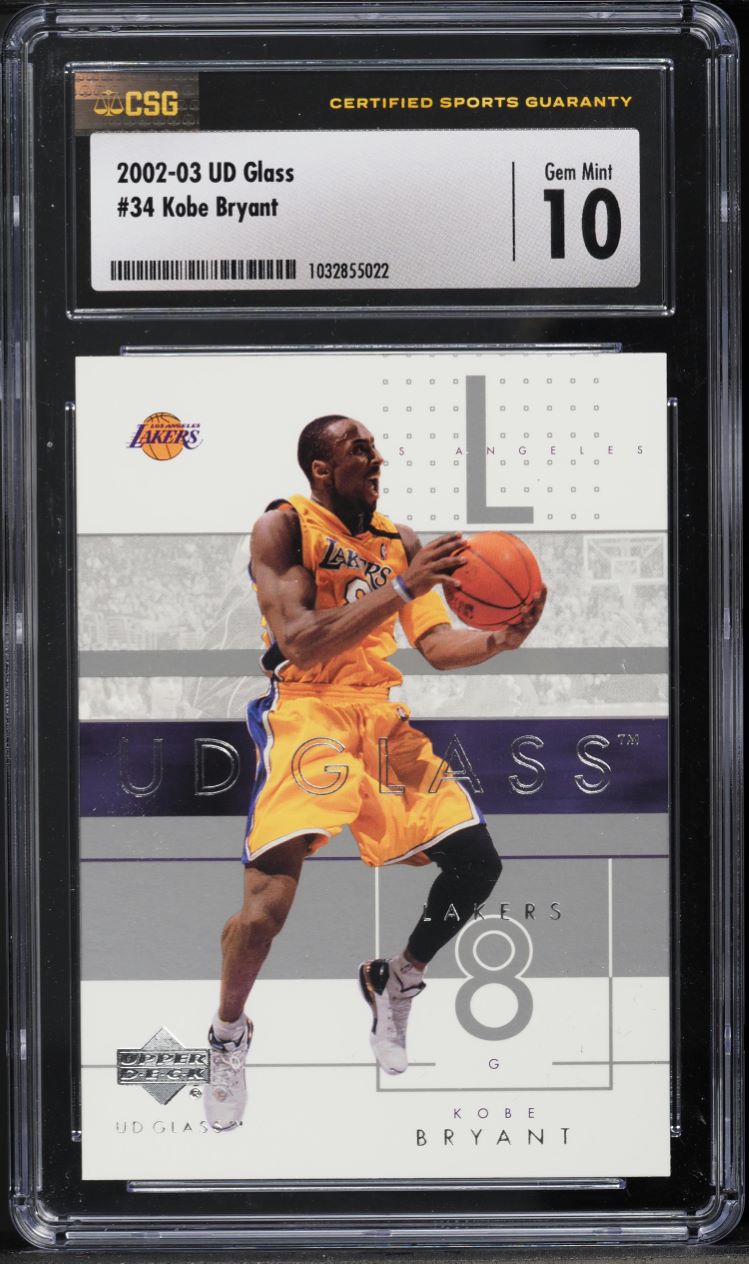 2002 Upper Deck Glass Kobe Bryant #34 CSG 10 GEM MINT