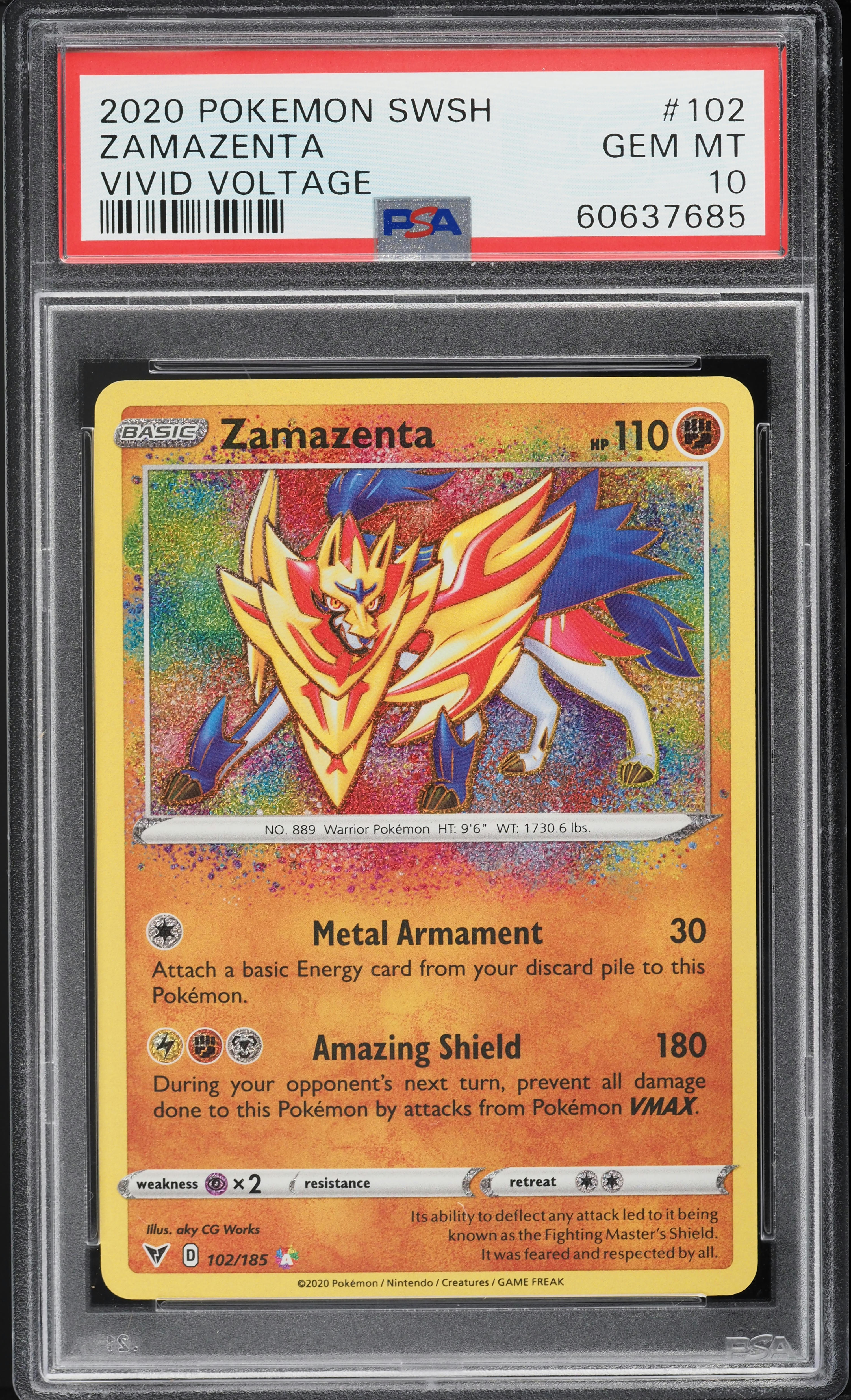 2020 Pokemon Sword & Shield Vivid Voltage Amazing Rare Zamazenta