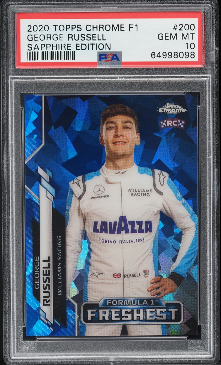 2020 Topps Chrome Formula 1 F1 Sapphire George Russell ROOKIE #200 PSA 10 GEM MINT