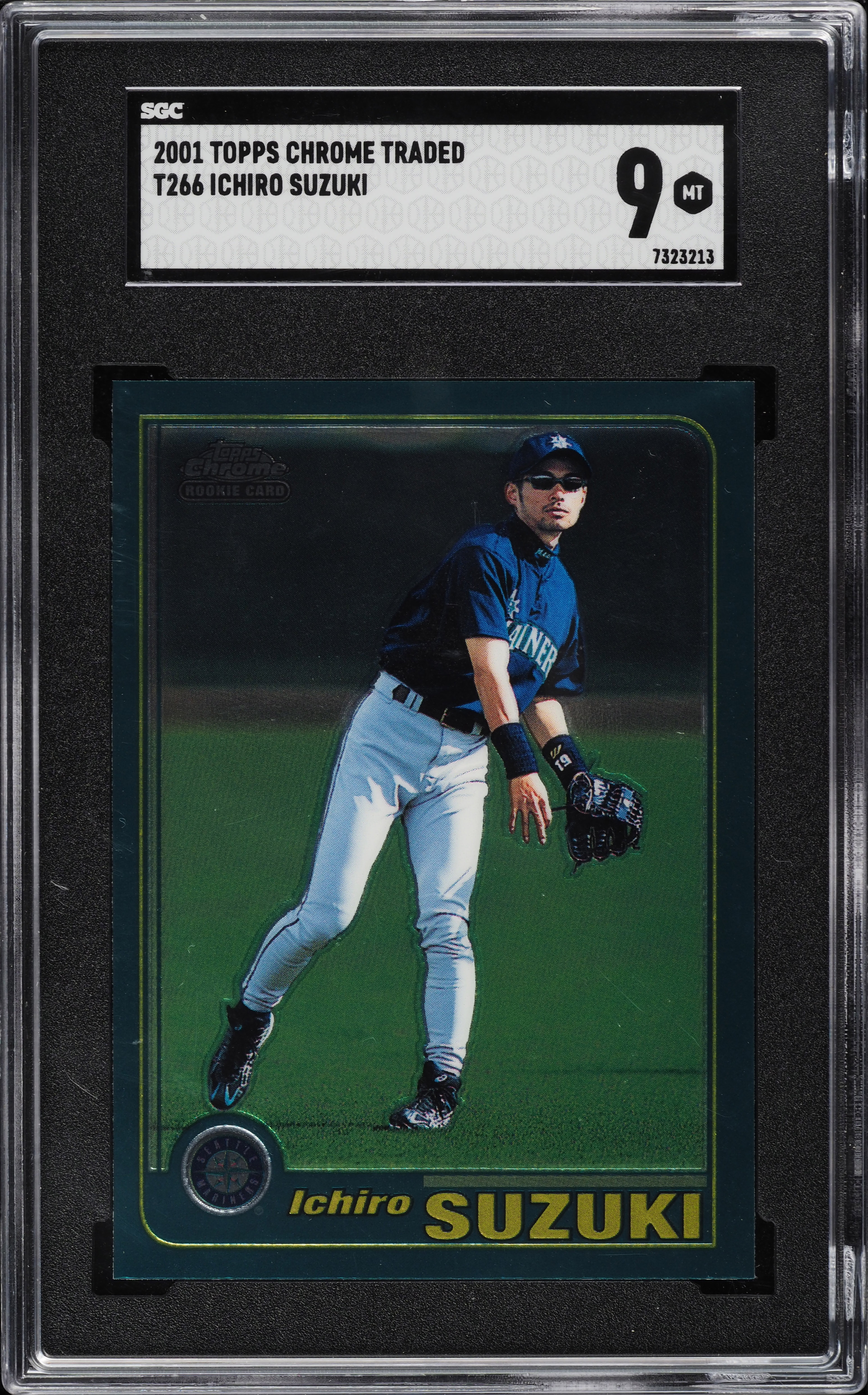 2001 Topps Chrome Traded Ichiro Suzuki ROOKIE #T266 SGC 9 MINT on 