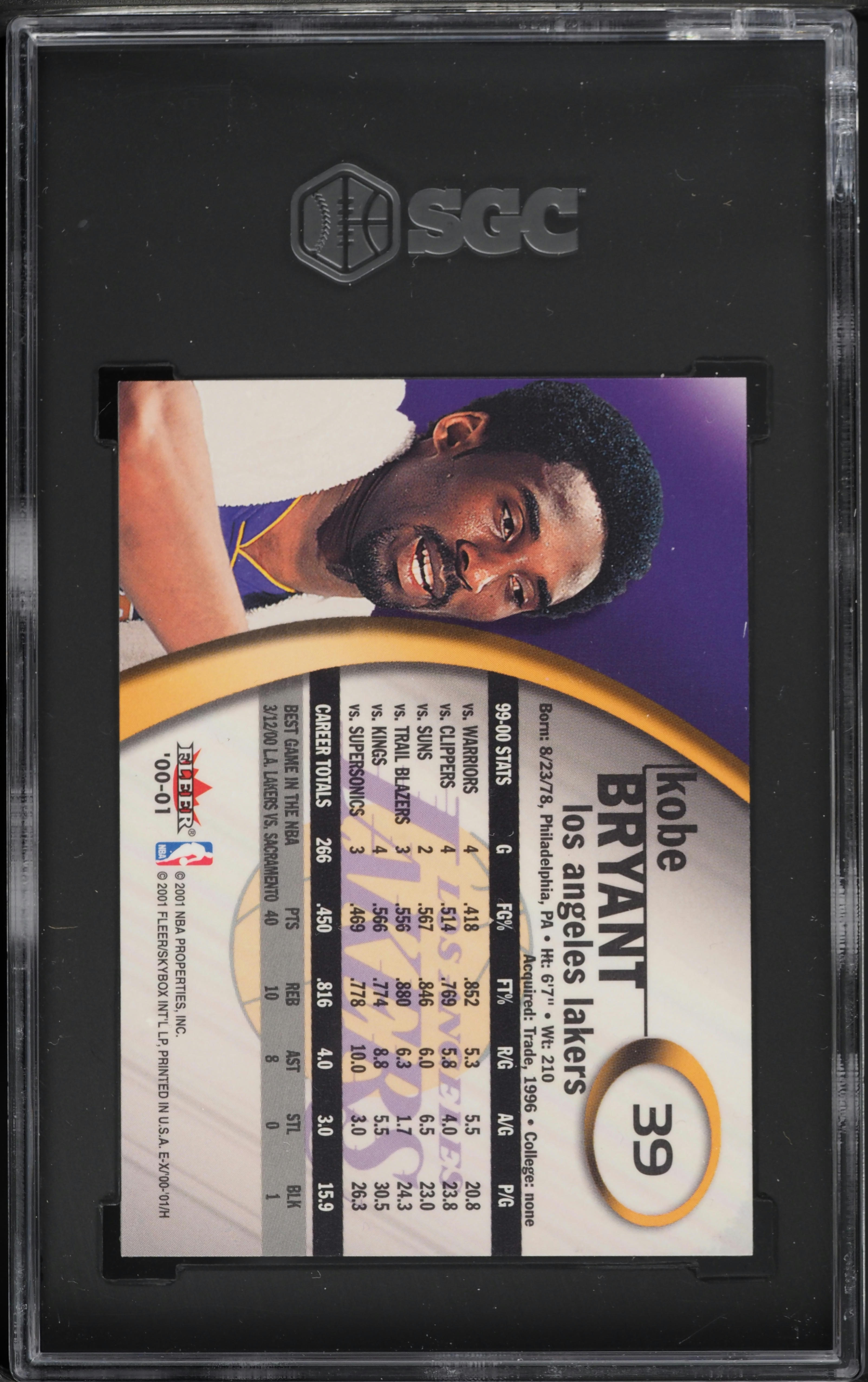 2000 Fleer E-X Kobe Bryant #39 SGC 8 NM-MT on Fanatics Collect