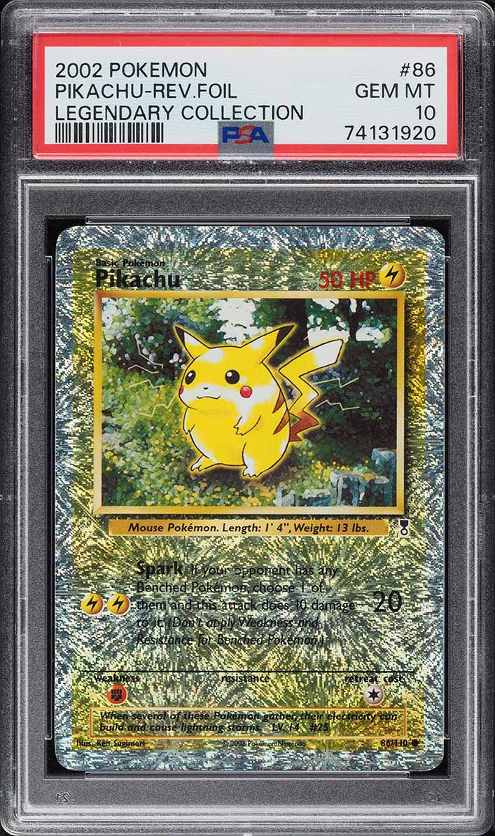 2002 Pokemon Legendary Collection Reverse Holo Pikachu #86 PSA 10 GEM MINT