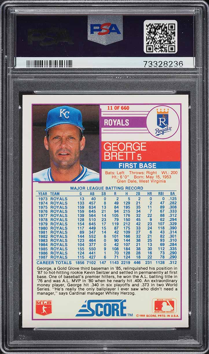 1988 Score George Brett #11 PSA 9 MINT