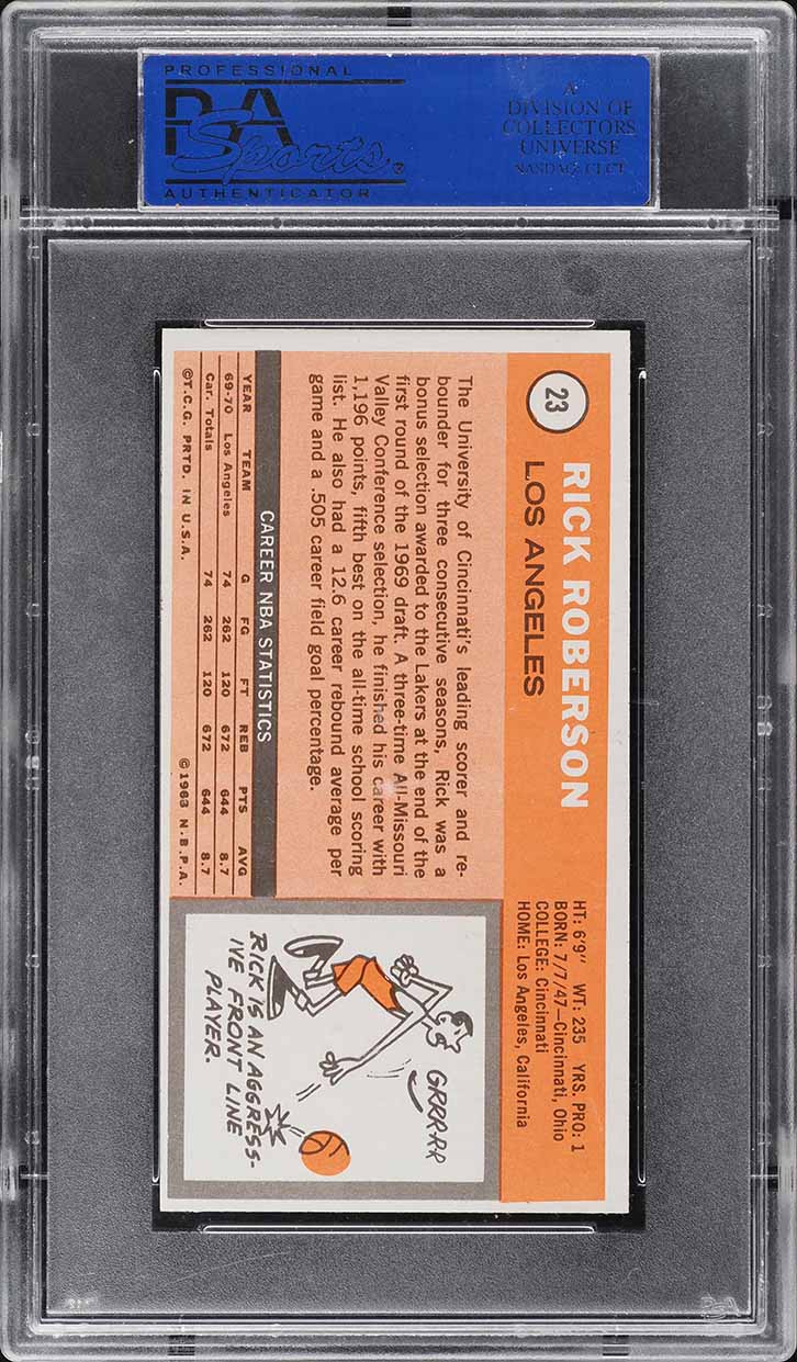1970 Topps Basketball Rick Roberson #23 PSA 9 MINT