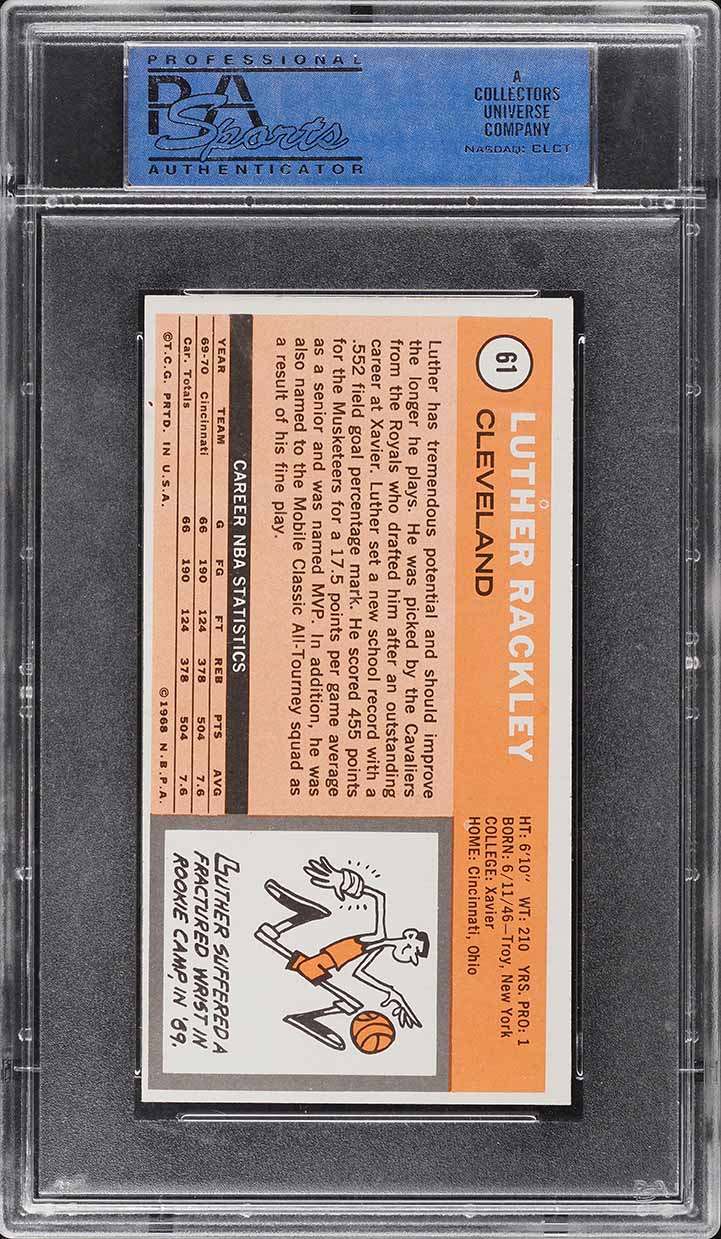 1970 Topps Basketball Luther Rackley #61 PSA 9 MINT