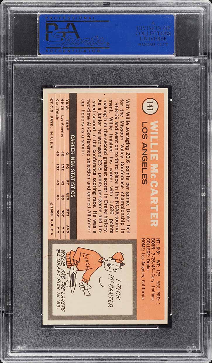 1970 Topps Basketball Willie McCarter #141 PSA 9 MINT