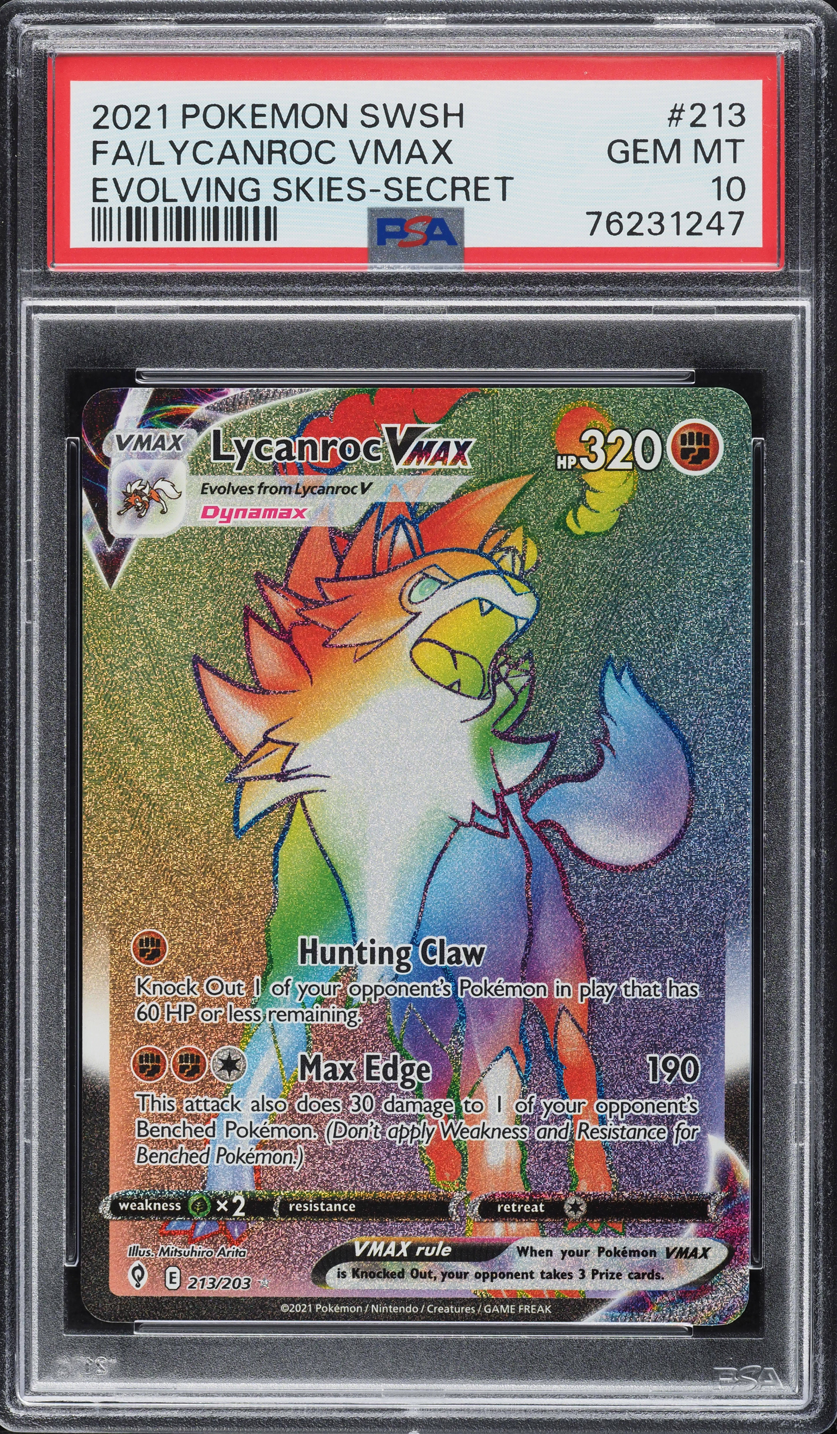 lycanroc vmax pokemon card value POKÉMON GAME S7D 080/067 HR VMAX rule Pokemon TCG- Lycanroc VMAX Ultra