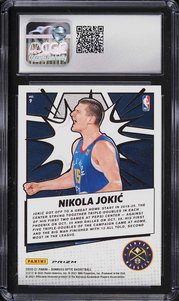 2020 Donruss Optic My House! Purple Nikola Jokic #9 CGC 9 MINT