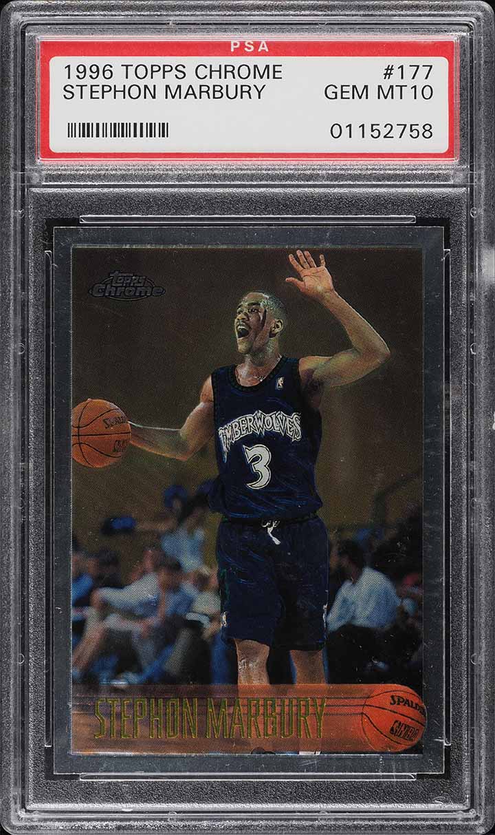 1996 Topps Chrome Stephon Marbury ROOKIE #177 PSA 10 GEM MINT